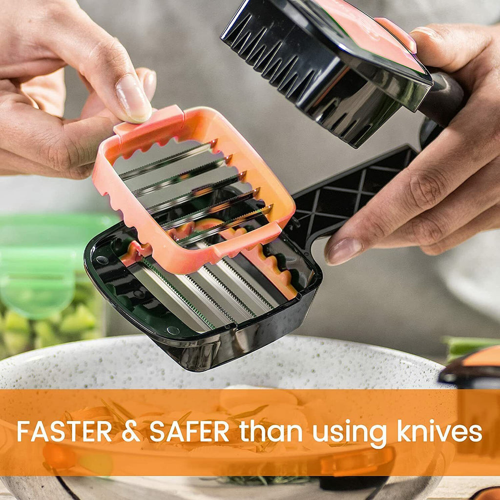 Food Vegetable Chopper Dicer with Stainless Steel Blades & Container I75491