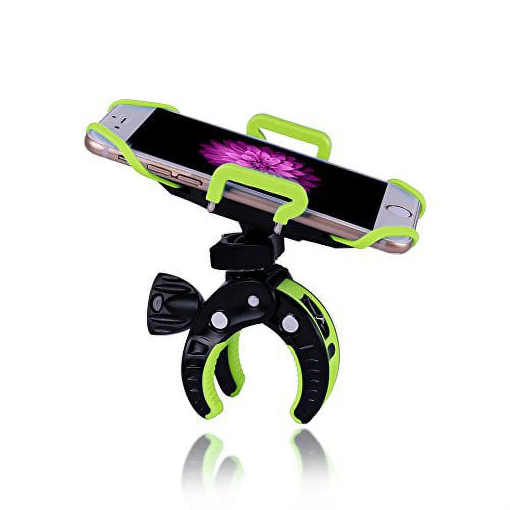 Green Bike Phone Mount with Rubber Strap 360 Degrees Rotate Z44990