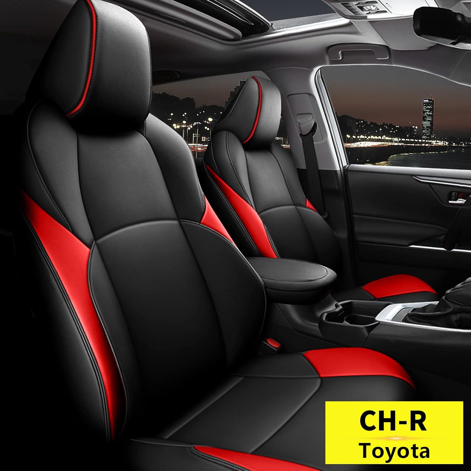 Faux Leather Car Seat Covers Full Set for Toyota C-HR I9354