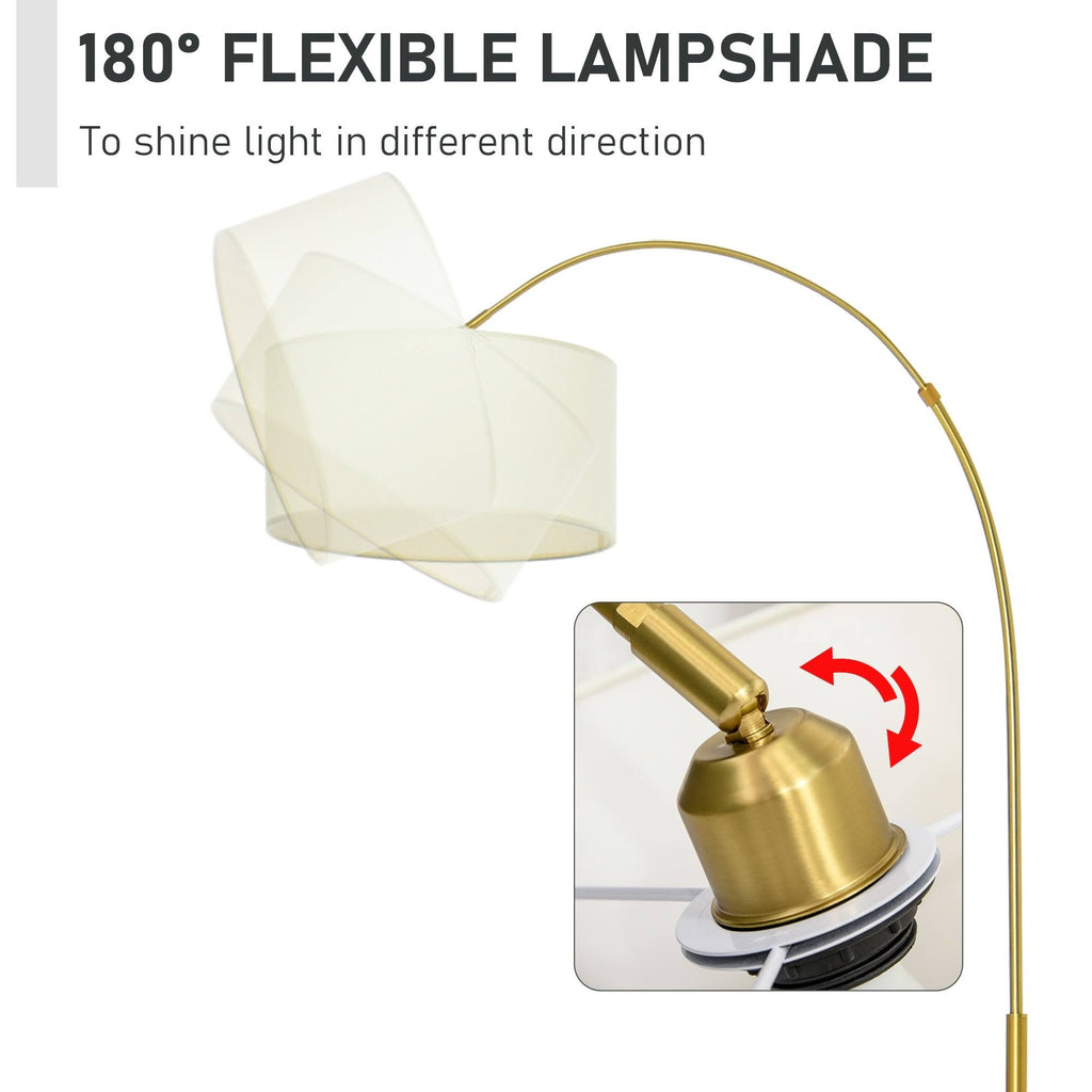 Cream White 6ft Arch Shape Floor Lamp with Metal Round Base E94318