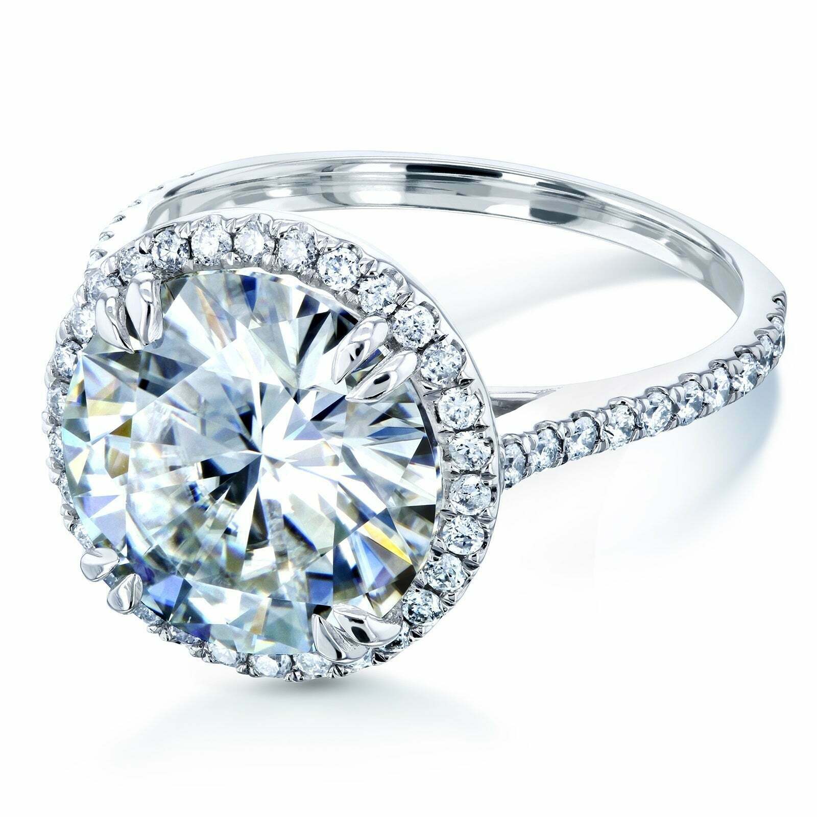 14k White Gold Diamond Halo Engagement Ring J364
