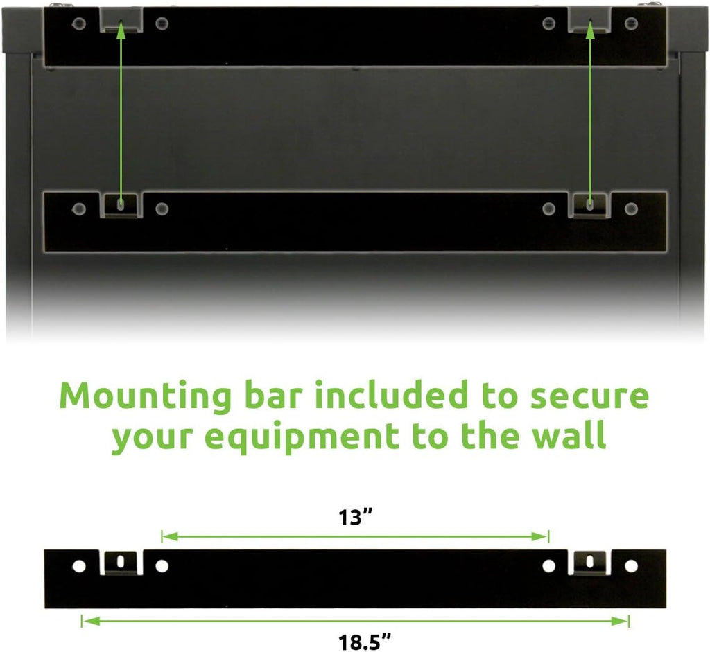 6U Wall Mount 19 Inch IT Cabinet Rack Enclosure Glass Door Lock A8089