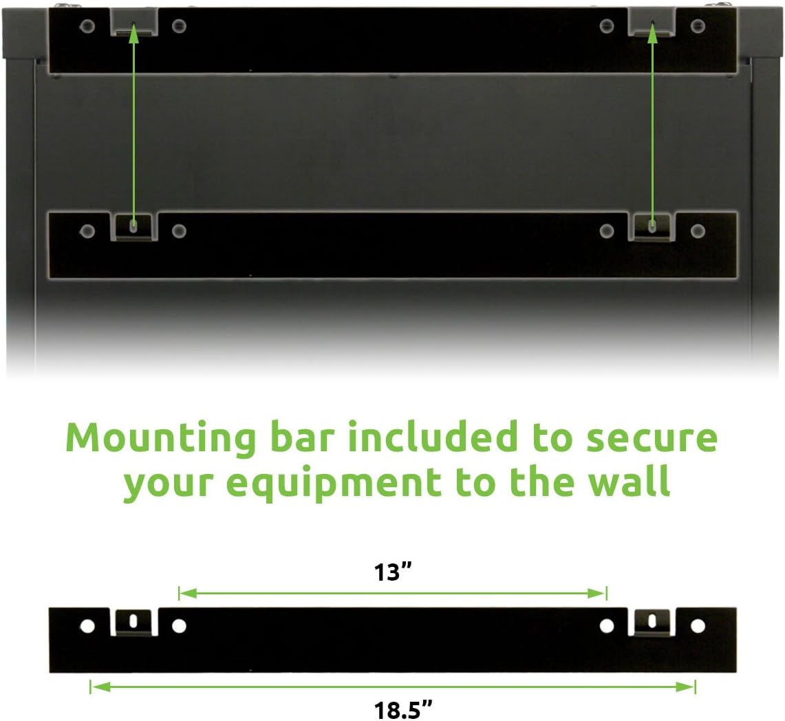 6U Wall Mount 19 Inch IT Cabinet Rack Enclosure Glass Door Lock A8089