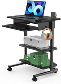 Adjustable Height Mobile Workstation with Retractable Keyboard Tray L227277