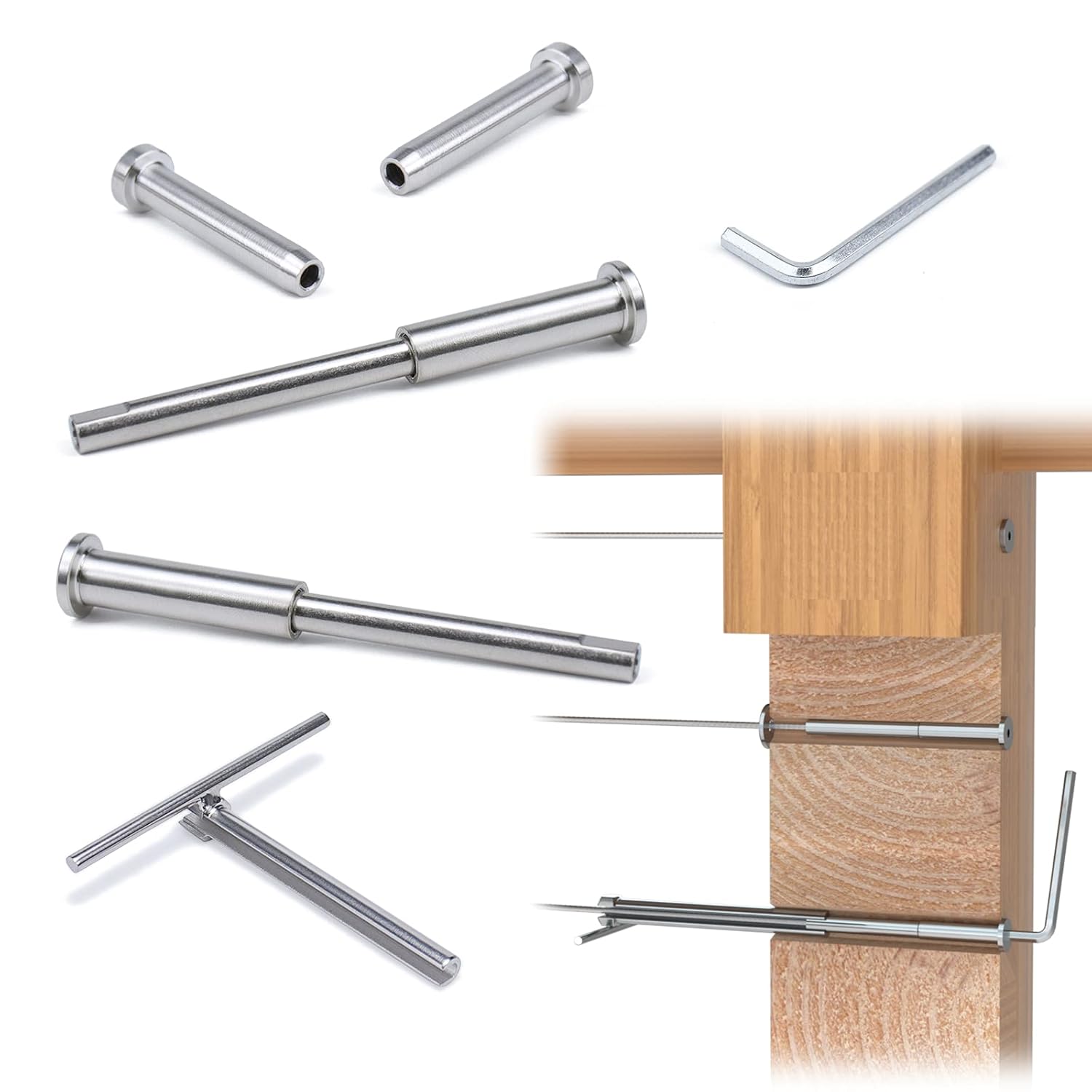 1/8 Invisible Cable Railing Kit with Turnbuckle Swage Threaded Stud and Stemball Combination Pack P46489