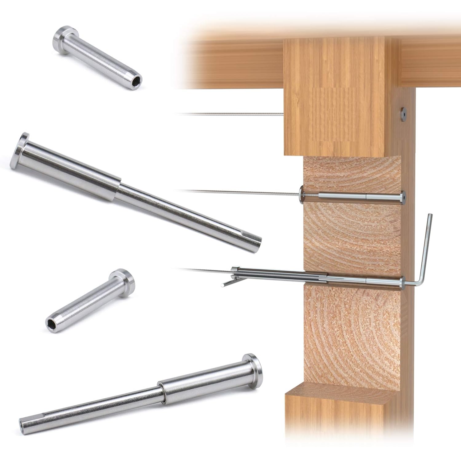 1/8 Invisible Cable Railing Kit with Turnbuckle Swage Threaded Stud and Stemball Combination Pack P46489
