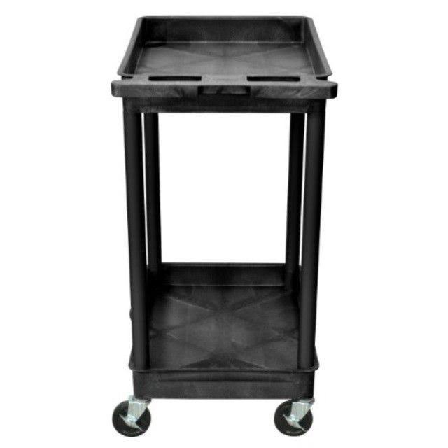 Black 2 Shelves Tub Utility Cart J2729