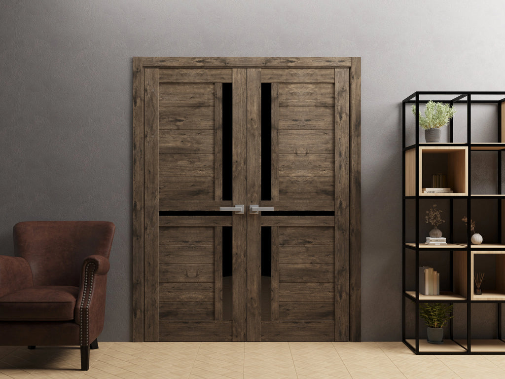 Solid French Double Doors 64 x 84 inches Wood Closet Bedroom Doors P777428