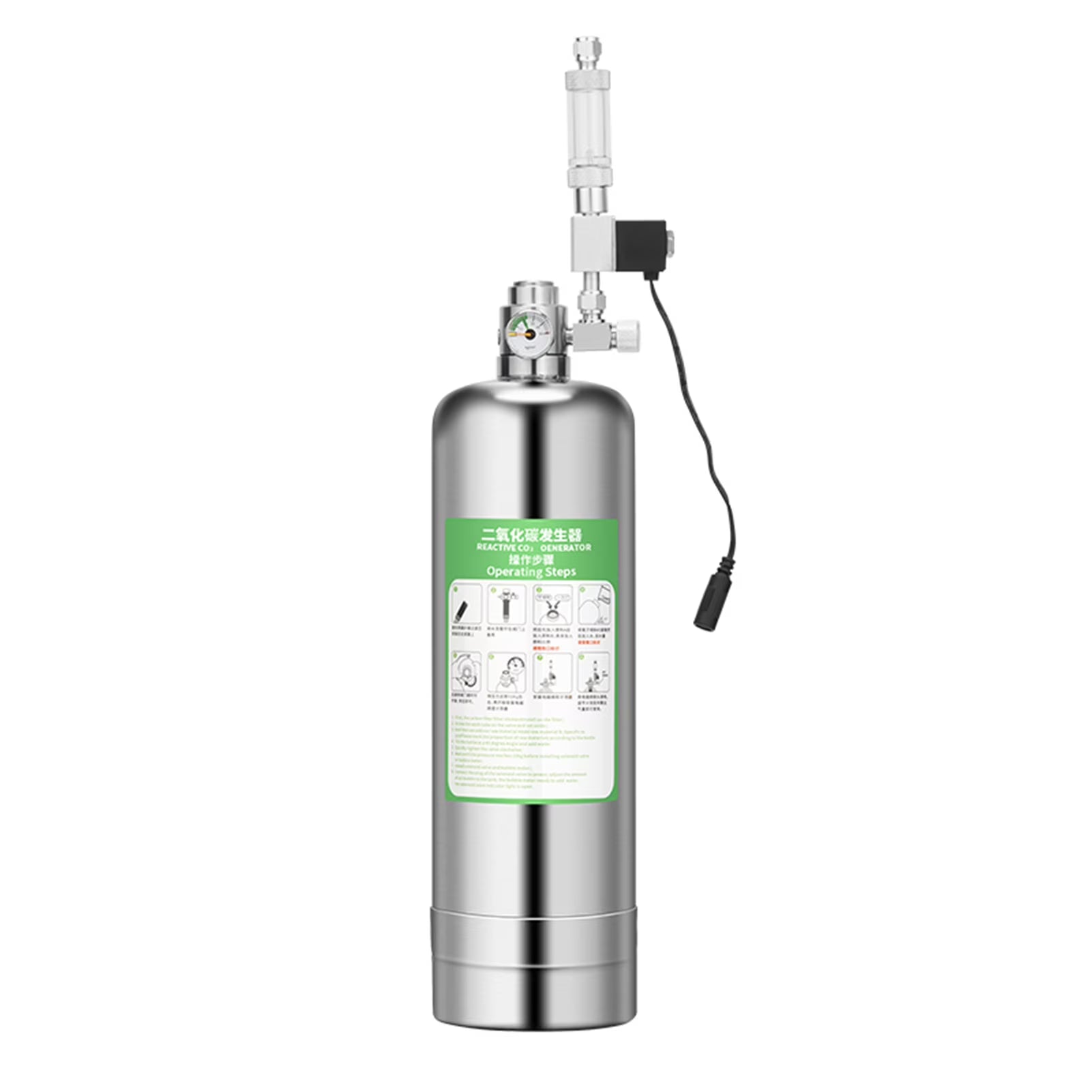 5L Double Aquarium CO2 Generator System Kit with Solenoid Valve Bubble Diffuser Z267