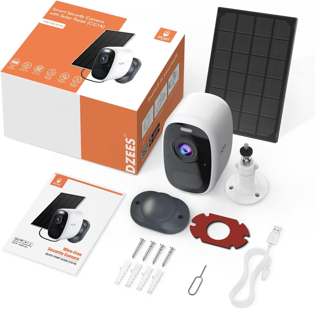 2K Solar Security Camera with Solar Panel Y522171