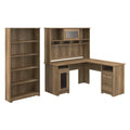 L-shaped Desk with 5-Shelf Bookcase and Hutch V906