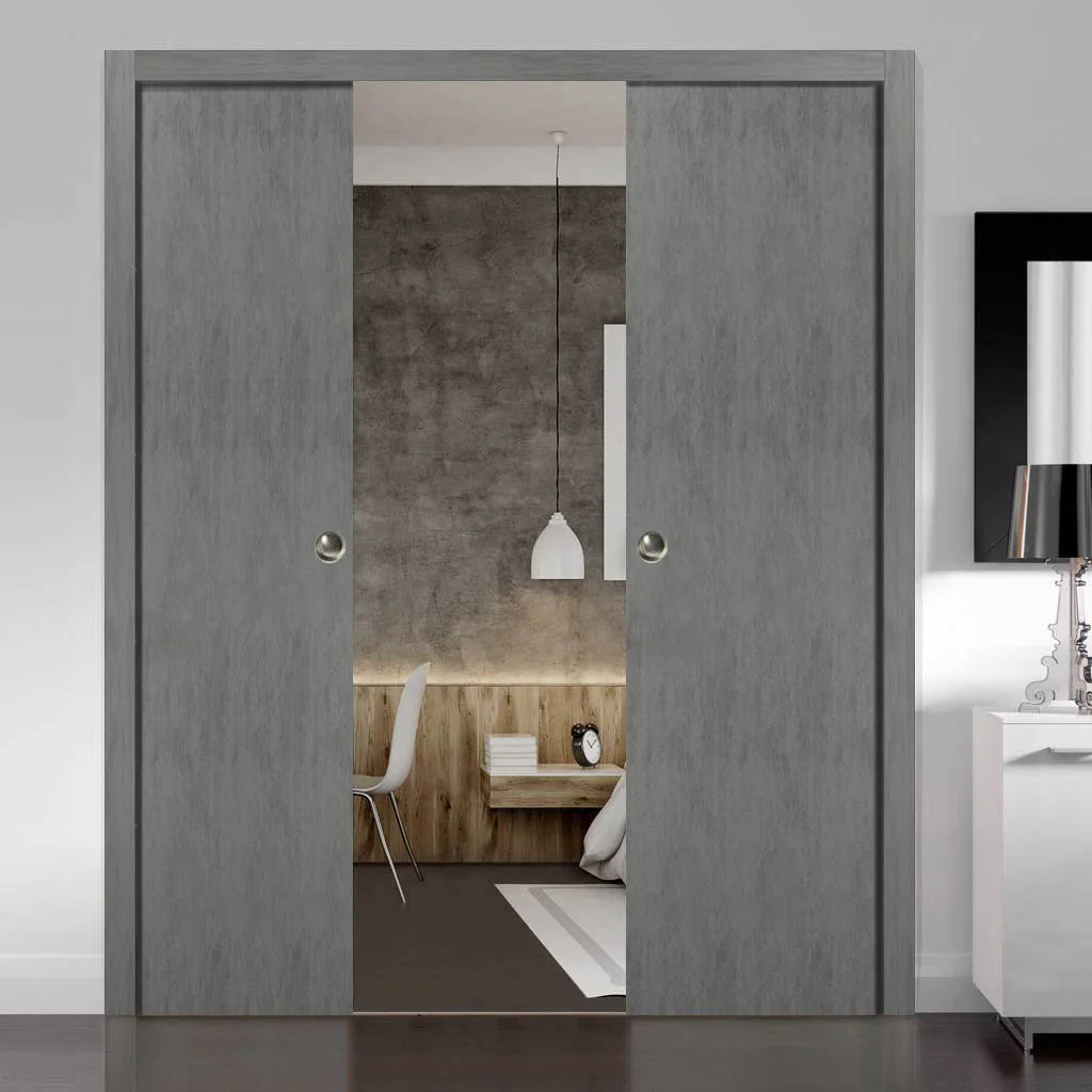 Sliding French Double Pocket Doors 36 x 80 inches Solid Wood Interior Doors C165