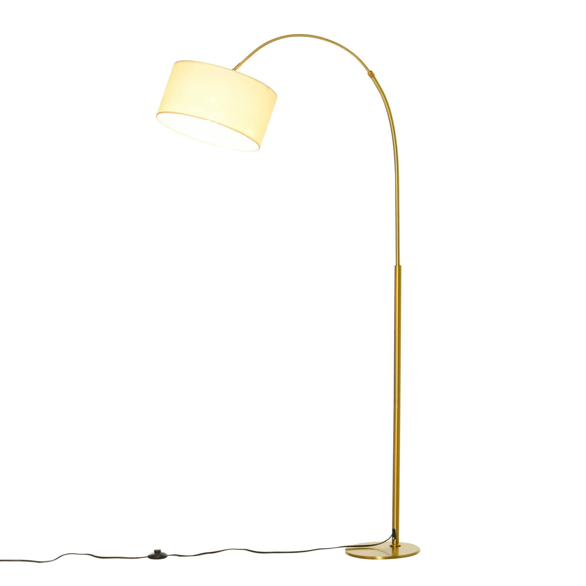 Cream White 6ft Arch Shape Floor Lamp with Metal Round Base E94318
