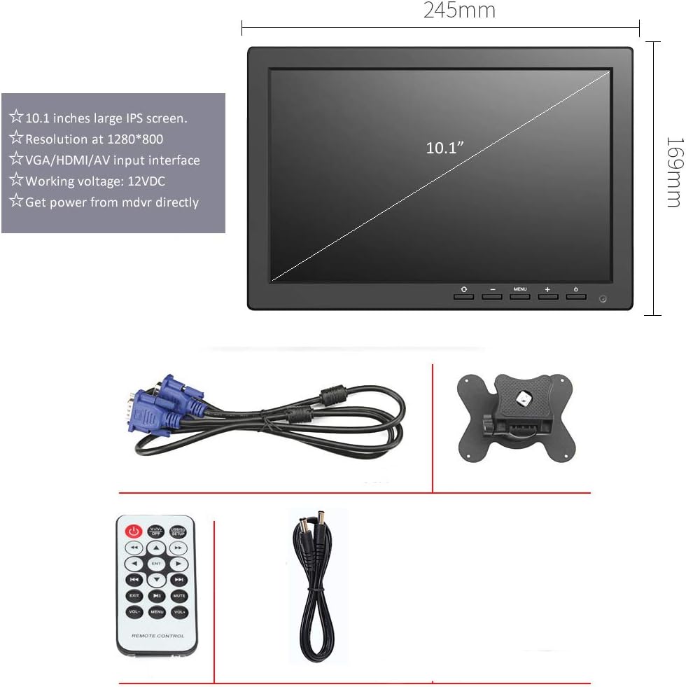 4 Channel 1080P AHD Mobile Vehicle DVR Video Recorder Kit with 10 inches Screen K913891