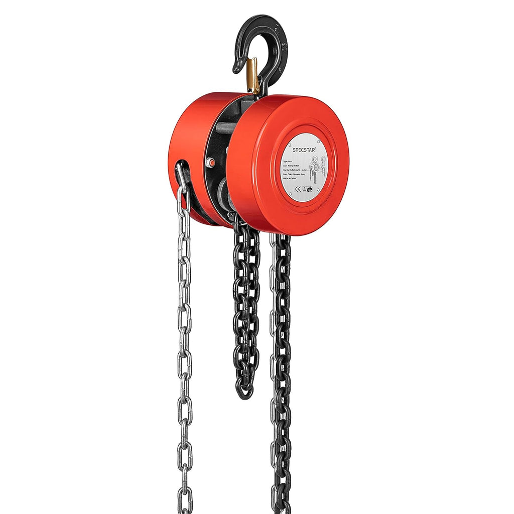 10 Feet Manual Hand Lift Steel Chain Block Hoist with 2 Hooks 2 Ton Capacity O5392