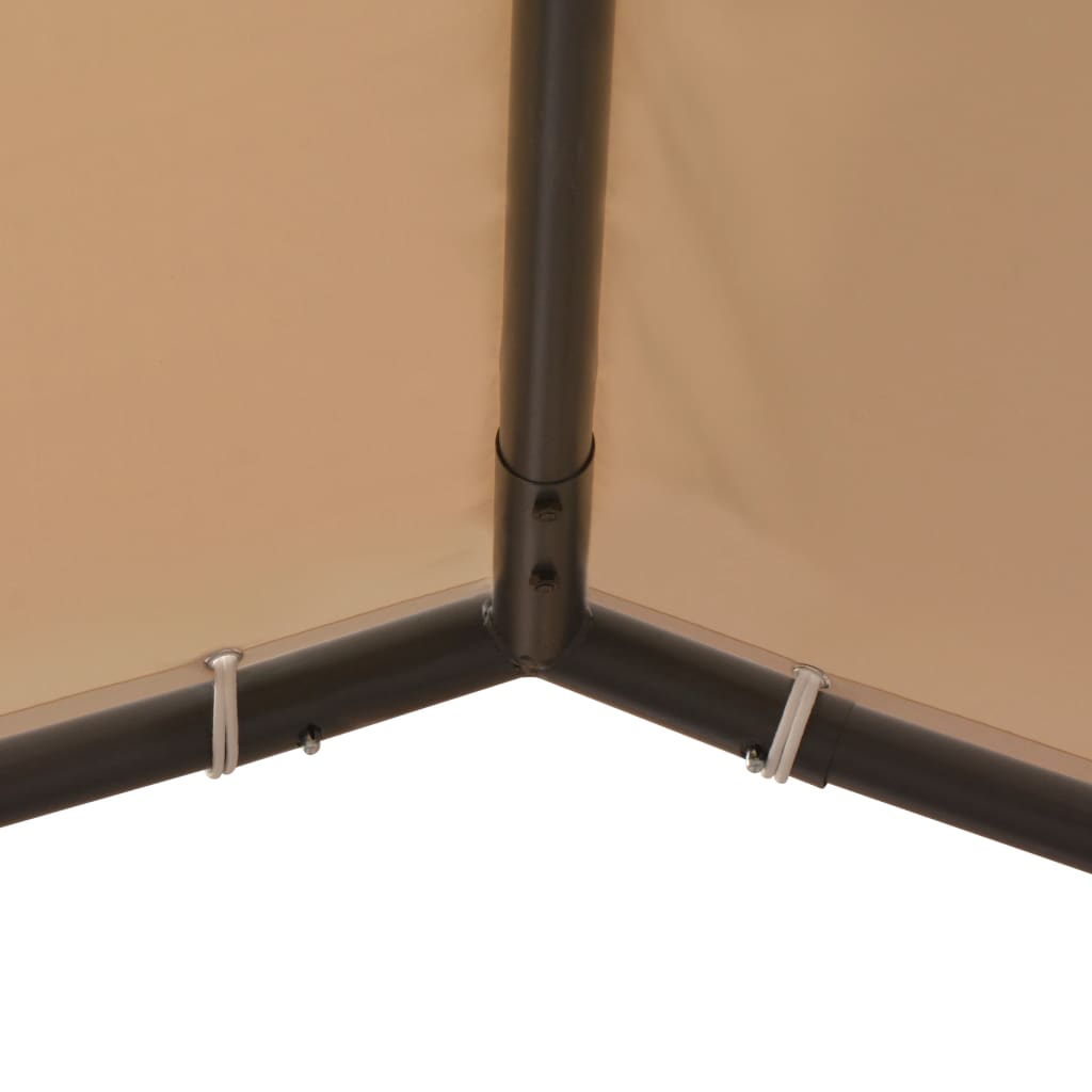 Beige Steel Gazebo Pavilion Tent Canopy F86598