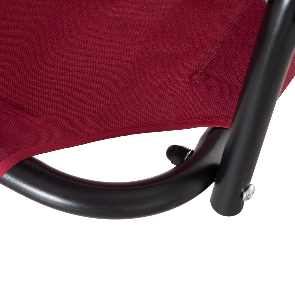 Red Steel Frame 3-Person Porch Swing with Stand K9700