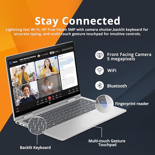 14" Full HD Touch-Screen Laptop, 8GB RAM, 512GB SSD, Intel Core i5, Intel Iris Xe Graphics, Fingerprint, Backlit KB, Win11, Natural Silver G21260
