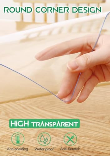 Clear Plastic Table Cover Protector 1.5mm Thick PVC Tablecloth G9990