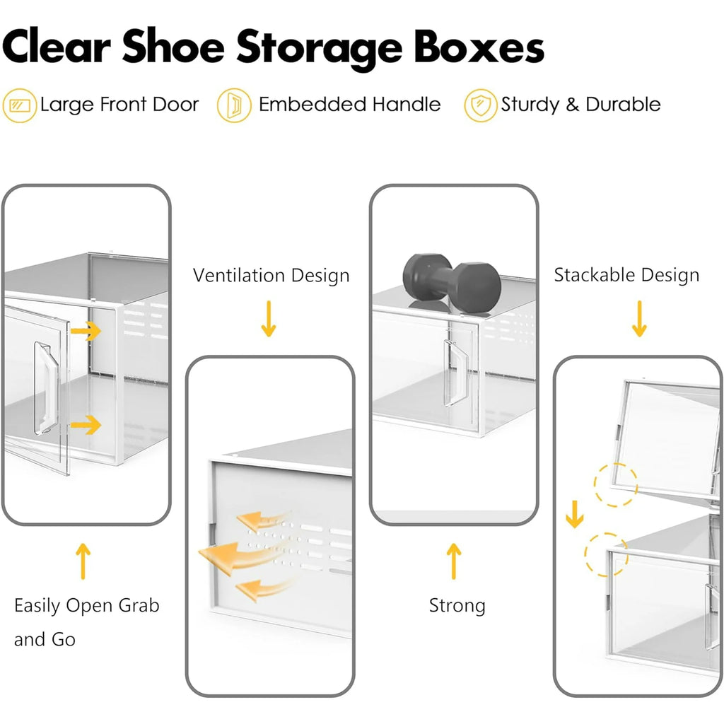X-Large Shoe Storage Box 12 Pack Stackable Breathable N84384
