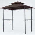Brown Outdoor BBQ Grill Gazebo with LED Light R37239