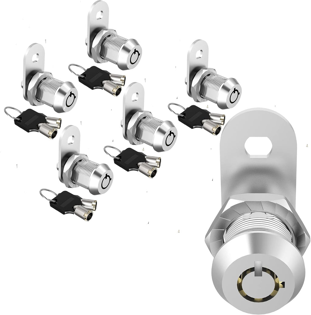 5 Pack Keyed Alike Cabinet Locks with Keys, Zinc Alloy V97164