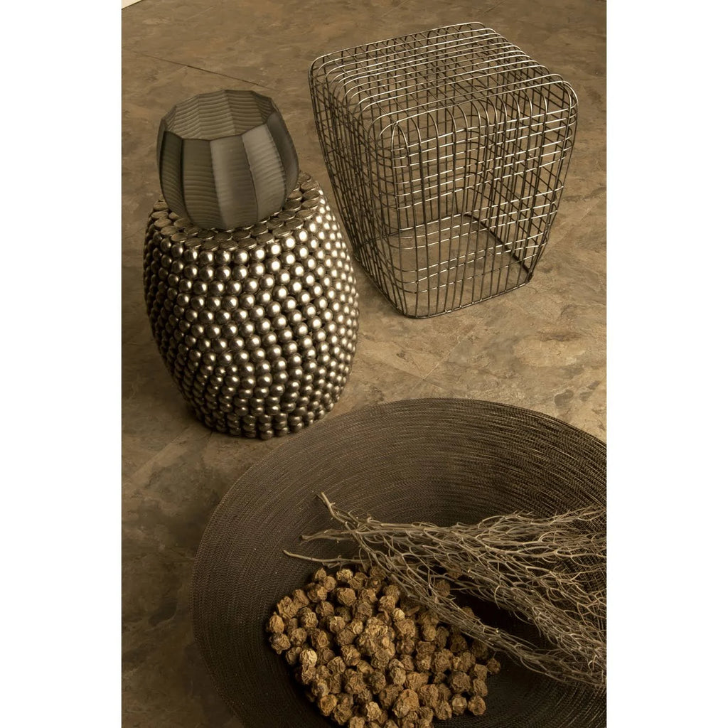 Pewter Pebble Stool G562