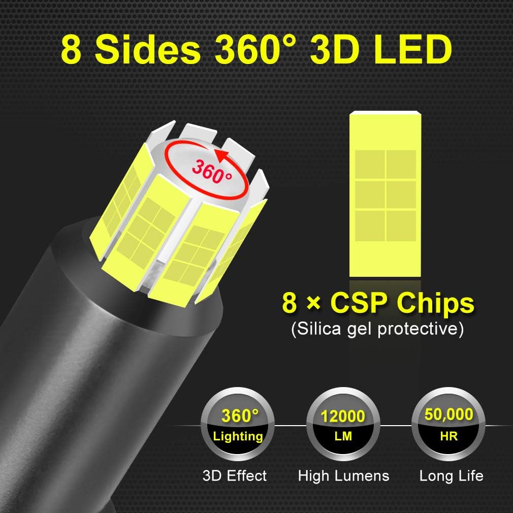 LED Headlight Bulbs 6000K 12000LM All-in-One Conversion Kit Pack of 2 S9531