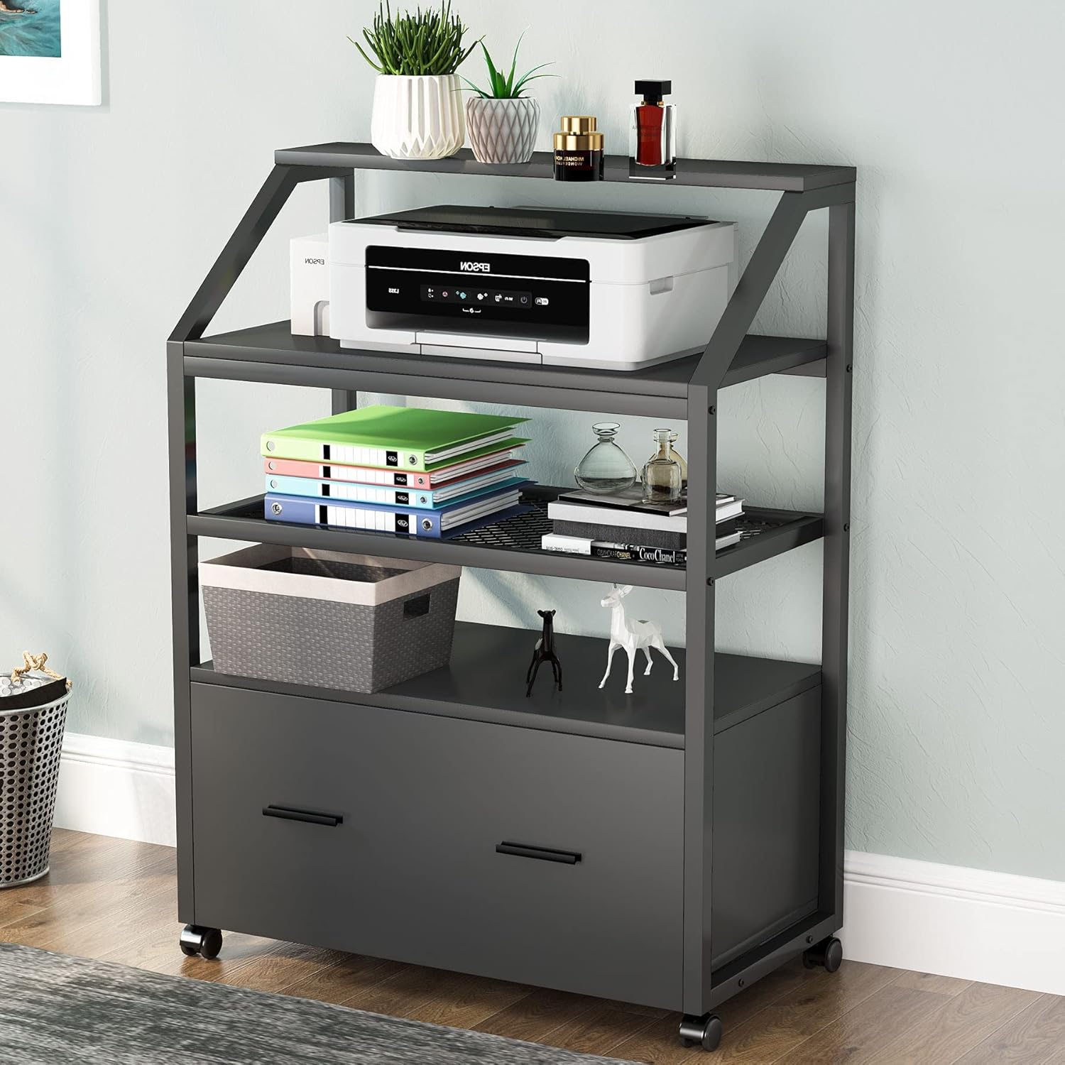 Lateral File Cabinet with Storage Shelves T195