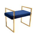 Navy/Gold Velveteen Bench with Handles Y650