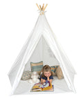 White Pine Wood Teepee Play House with Carry Case Q654607