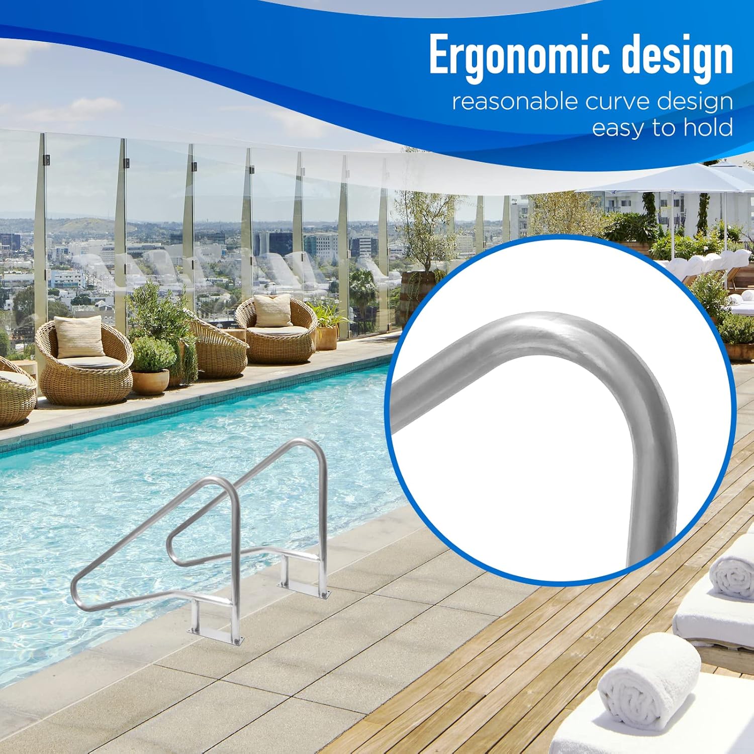 Pool Handrail 54x36 304 Stainless Steel I28237
