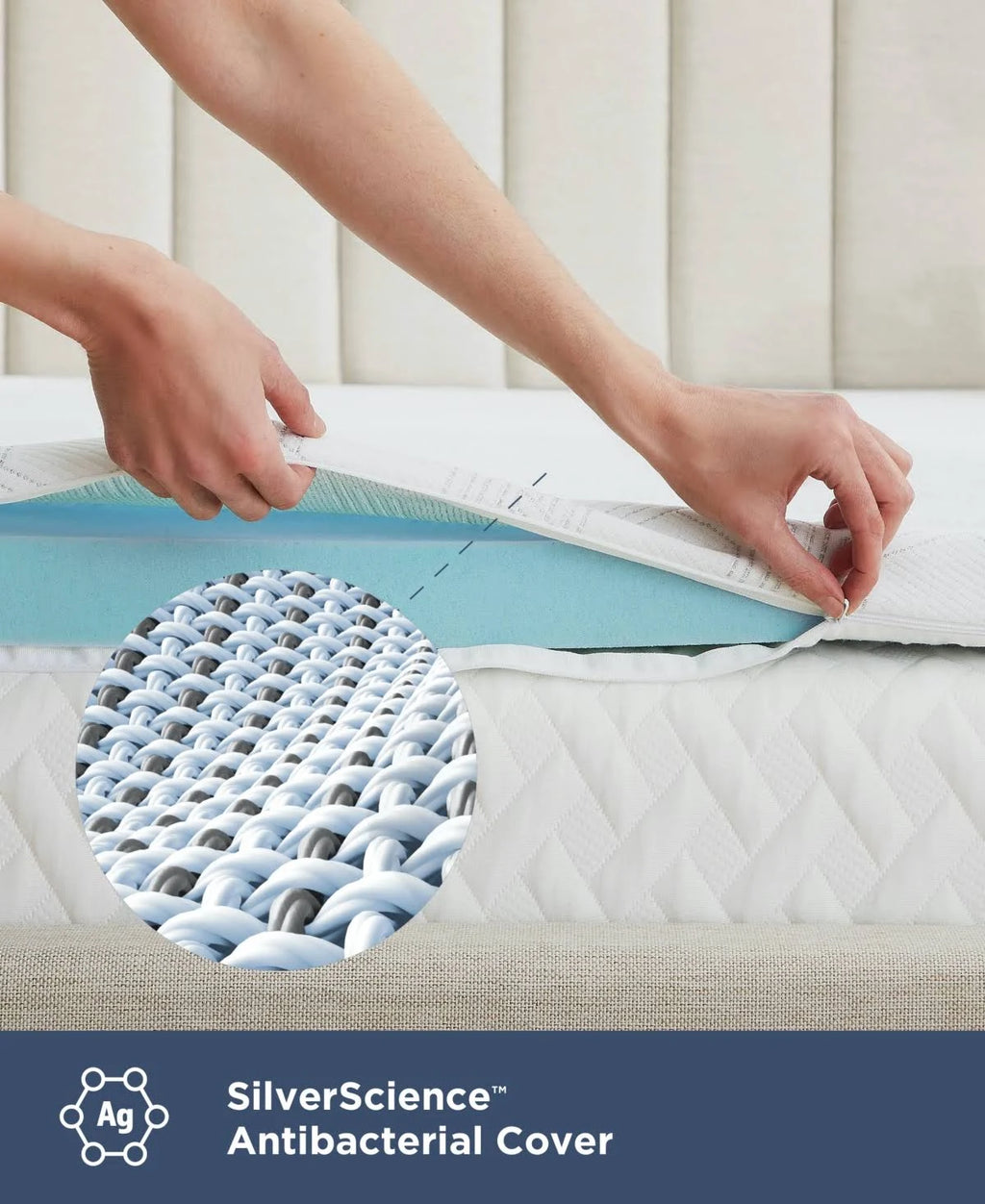 White California King Memory Foam Topper V8349