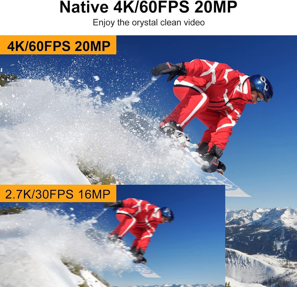 4K60FPS WiFi Action Camera with Dual Touch Screen Display H9672