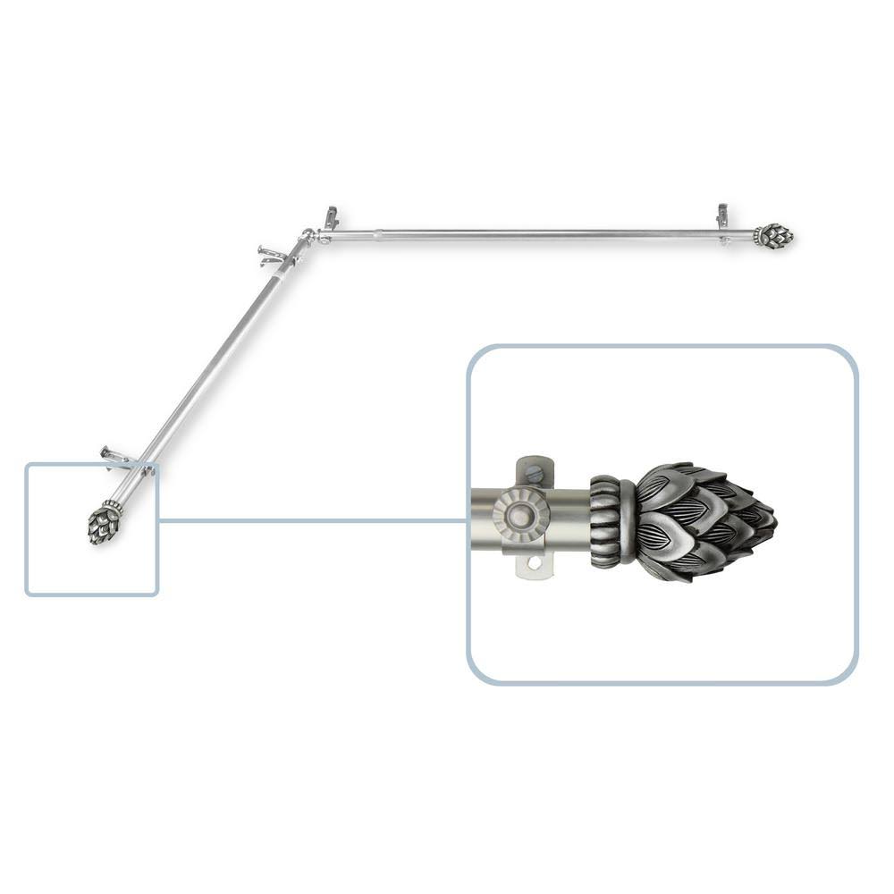 Corner Window Rod, 120-170 inch, Satin Nickel E171029