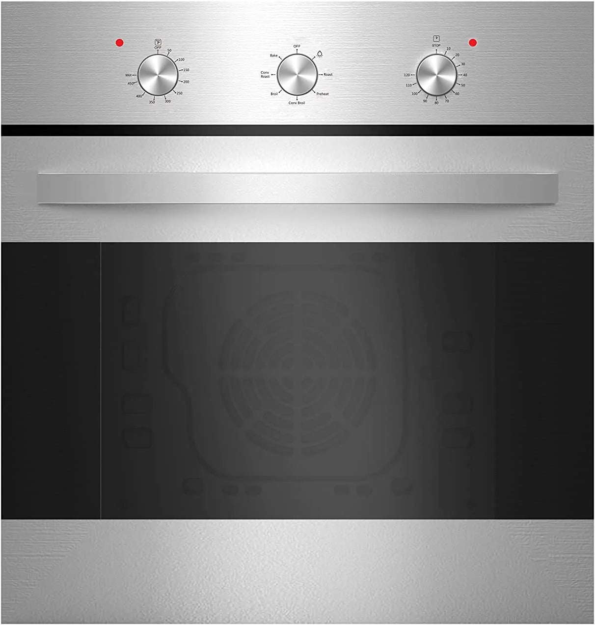 2.3 Cu. Ft. Electric Built-In Single Wall Oven in Black/Silver Tempered Glass Q3819