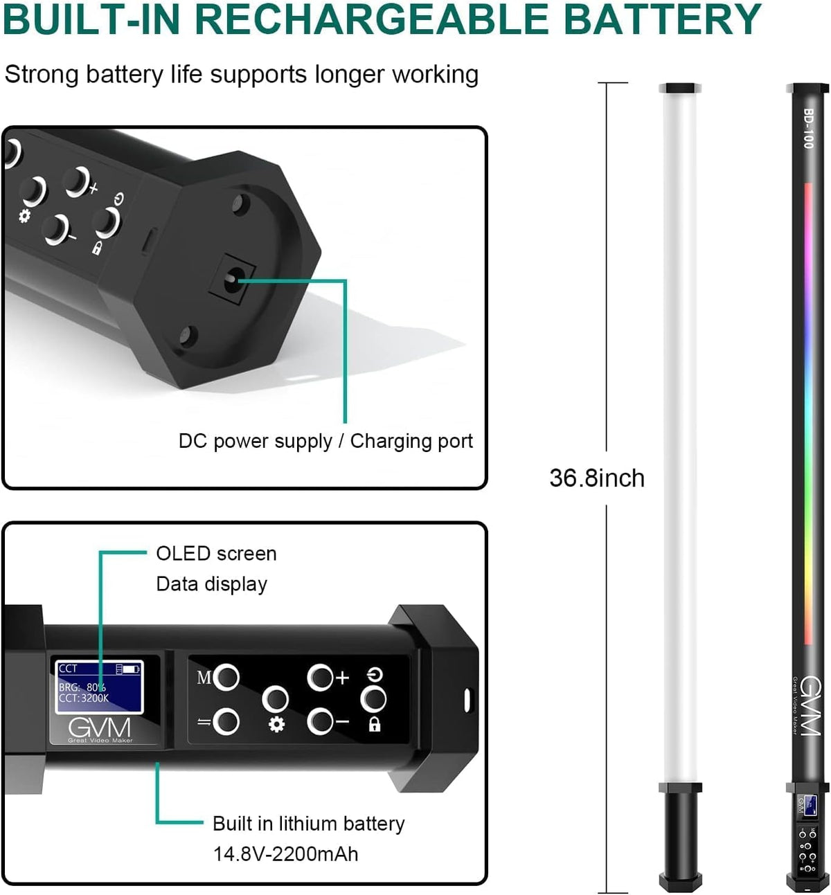 RGB Light Wand with Rechargeable Battery J46951