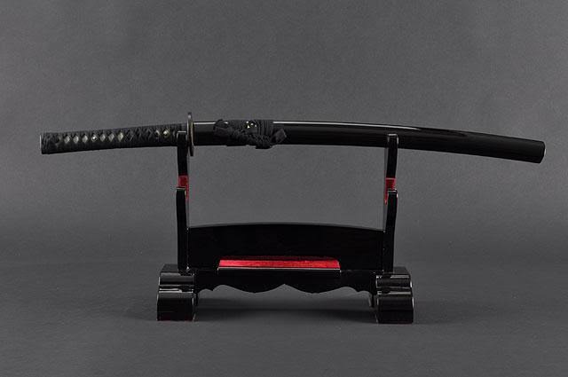 1045 Carbon Steel Japanese Samurai Wakizashi Sword with Wooden Scabbard Q9889
