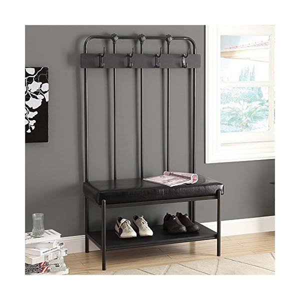 Charcoal Grey Metal Bench Q367198