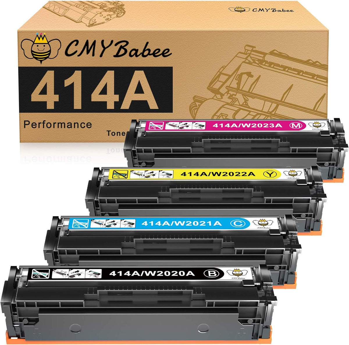 4-Pack Toner Cartridge for HP 414A 414X W2020A W2021A W2022A W2023A U704979