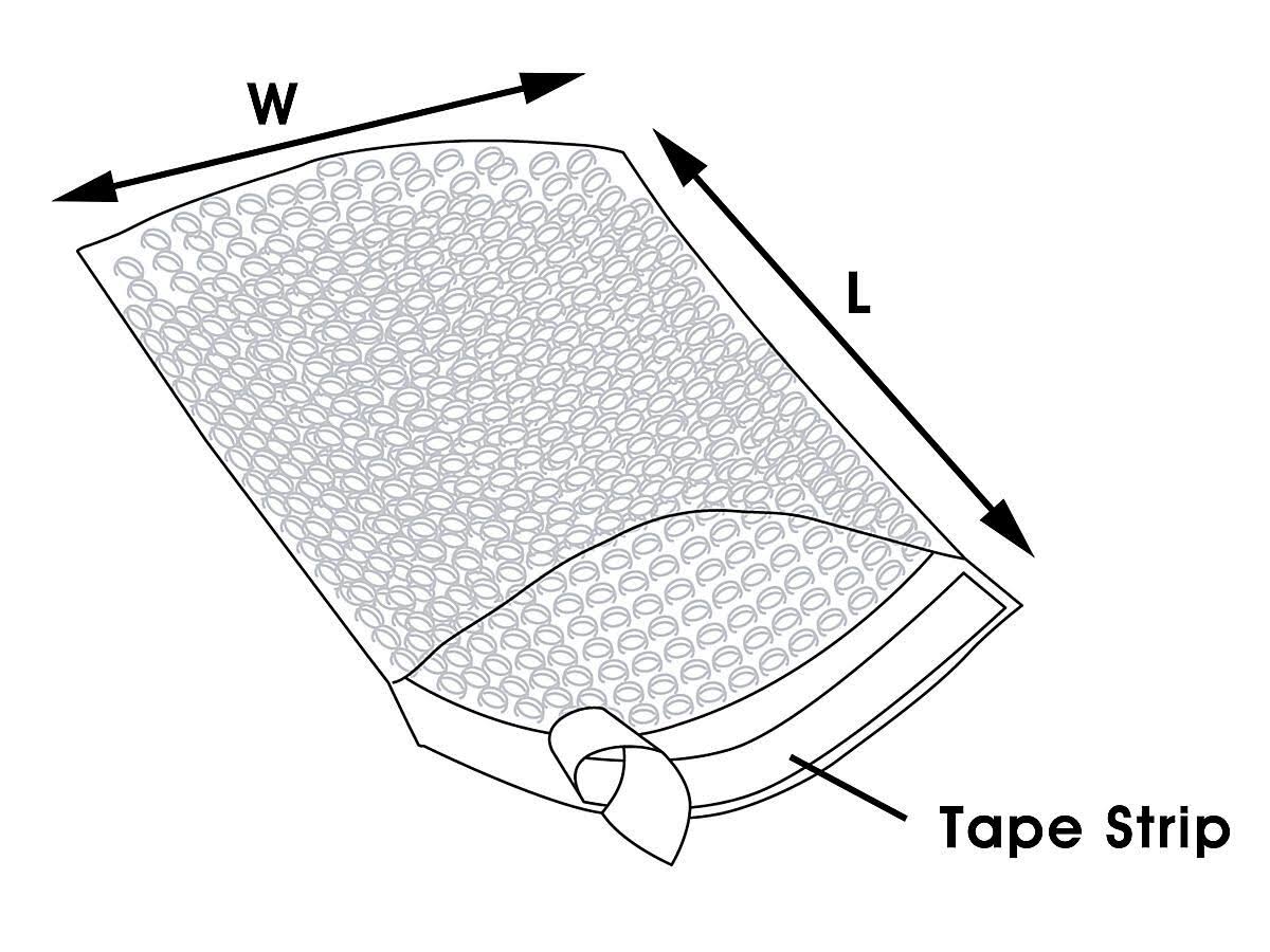 Self-Seal Bubble Bags 8 x 11 1/2 x 22, Carton of 450 W347