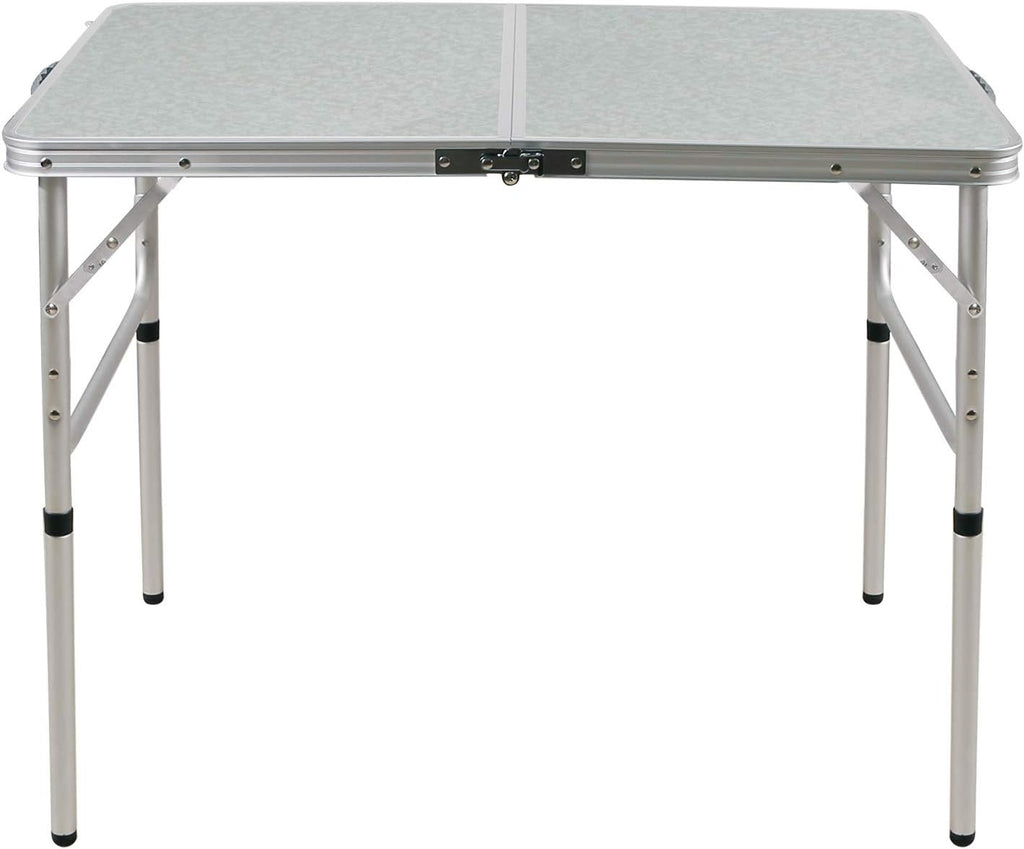 White 3 Foot Aluminum Folding Camping Table with Adjustable Legs X52535