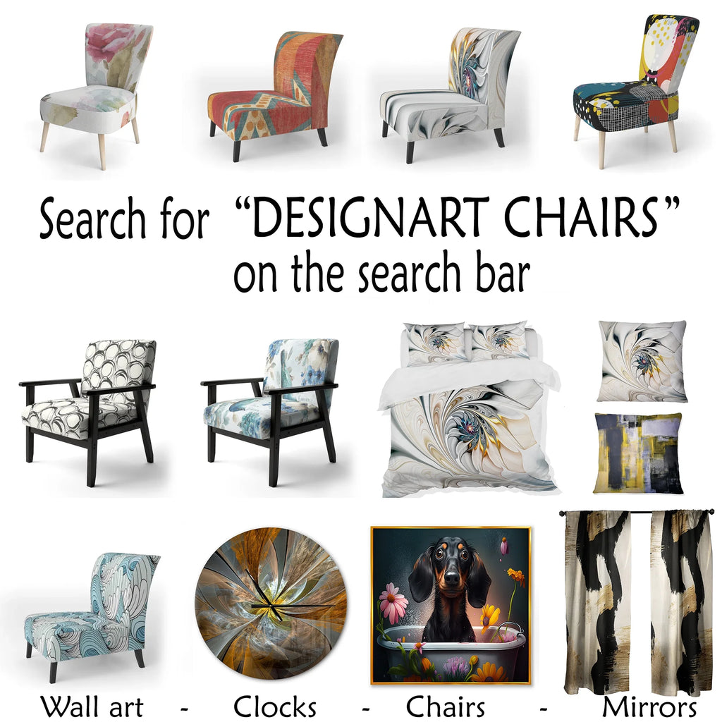 Upholstered Patterned Accent Chair and Arm Chair E53701