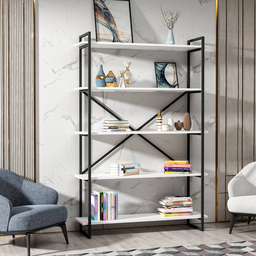 Modern Bookcase Anthracite Gold N9154