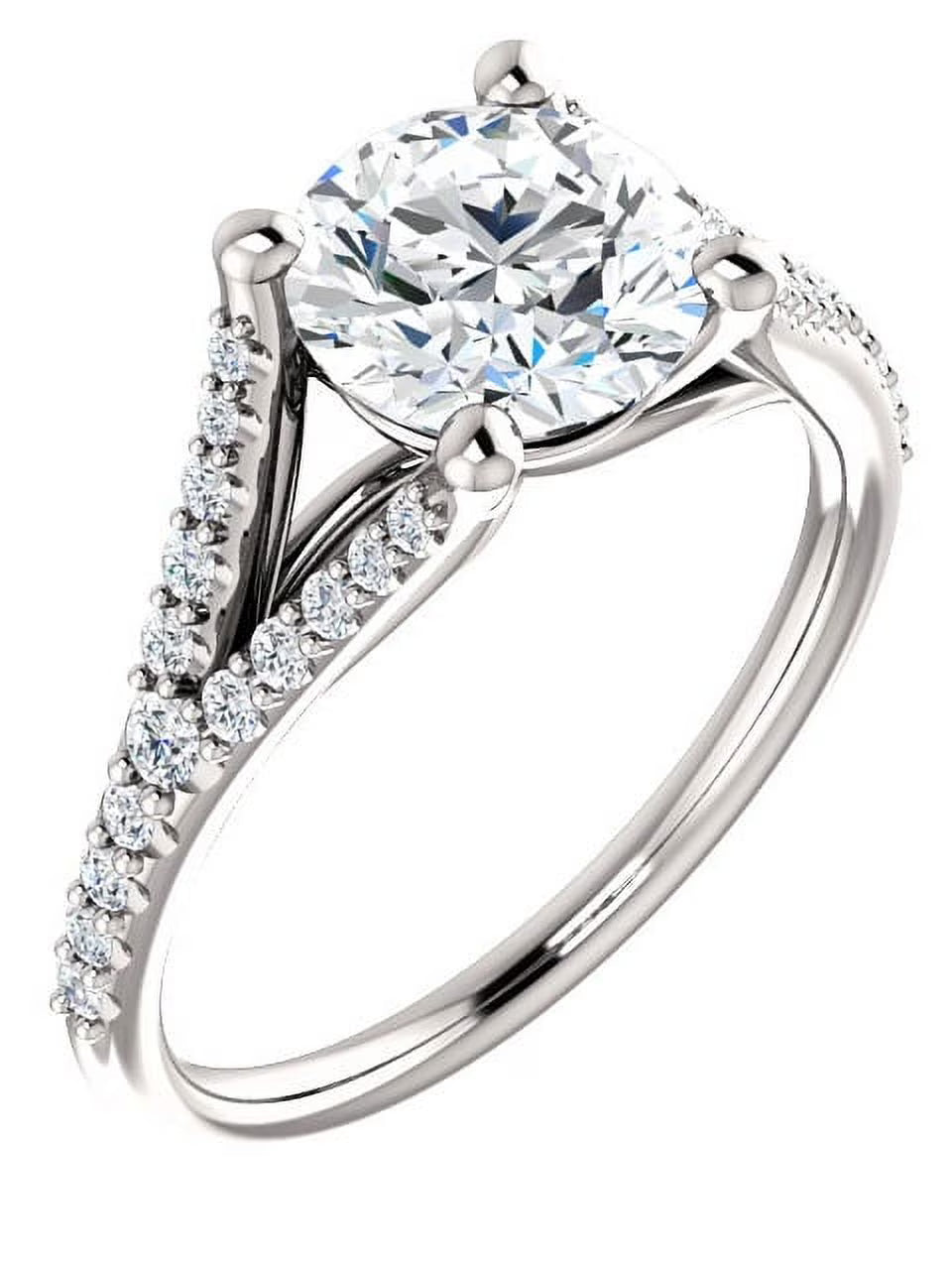 14k White Gold Diamond Halo Engagement Ring J364