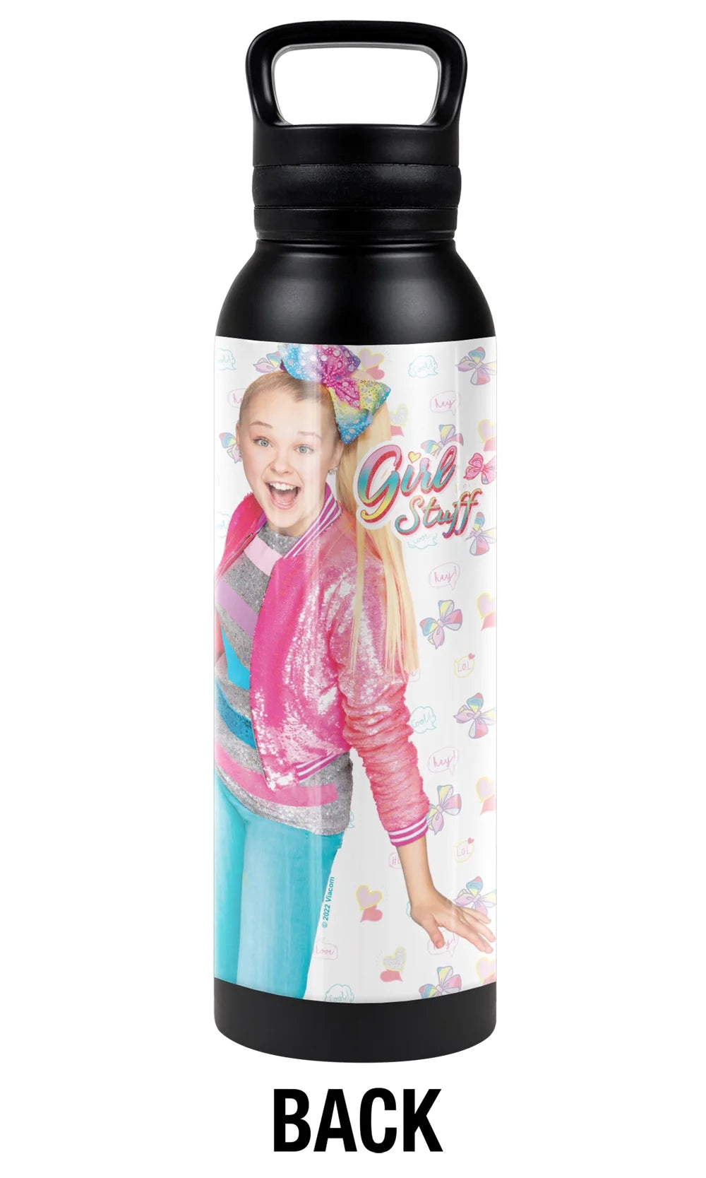 24 oz Vacuum Insulated Stainless Steel Canteen Water Bottle with Loop Cap T718138