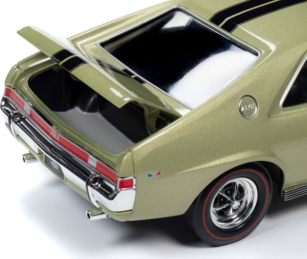 1968 AMC AMX Hardtop Light Green Metallic with Black Stripes Muscle Car W2097