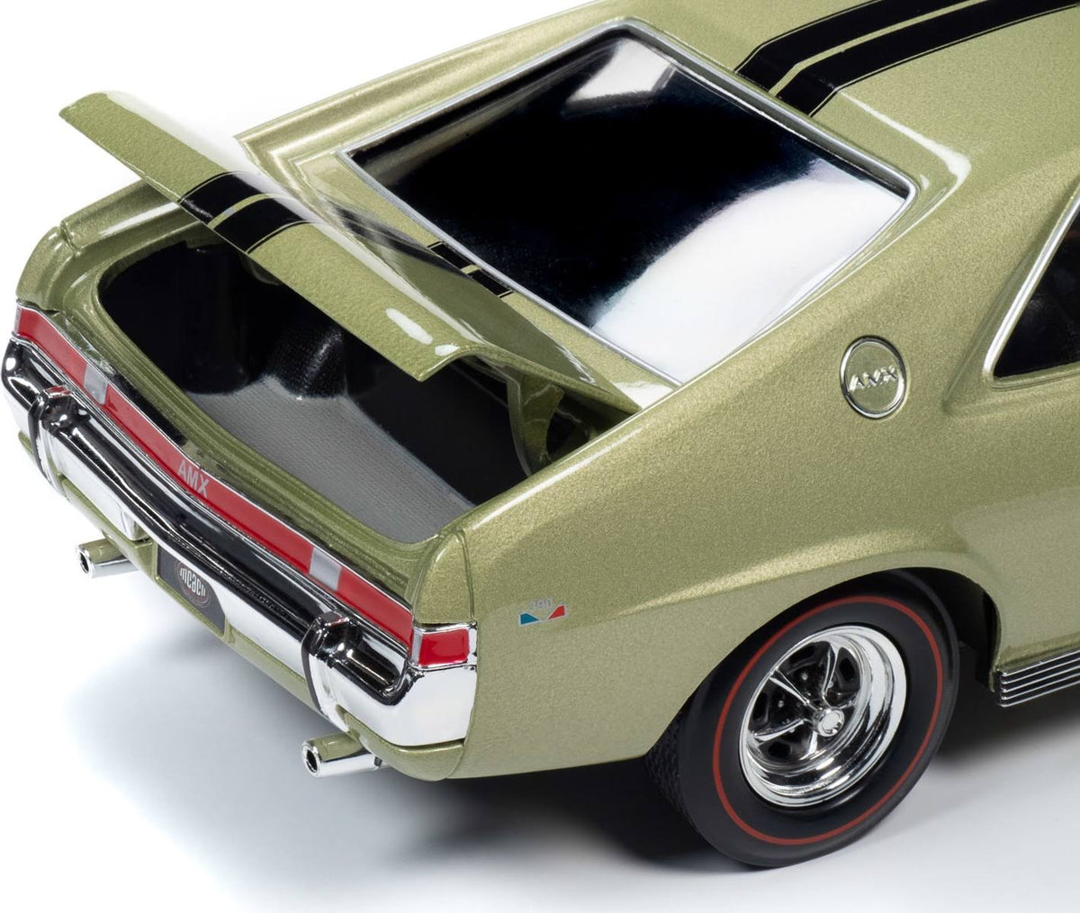1968 AMC AMX Hardtop Light Green Metallic with Black Stripes Muscle Car W2097