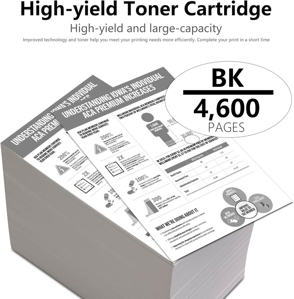 2-Black 304A CC530A Toner Cartridge Replacement for HP CM2320n CM2320fxi CM2320nf CP2025 CP2025n CP2025dn CP2025x Printer Y646