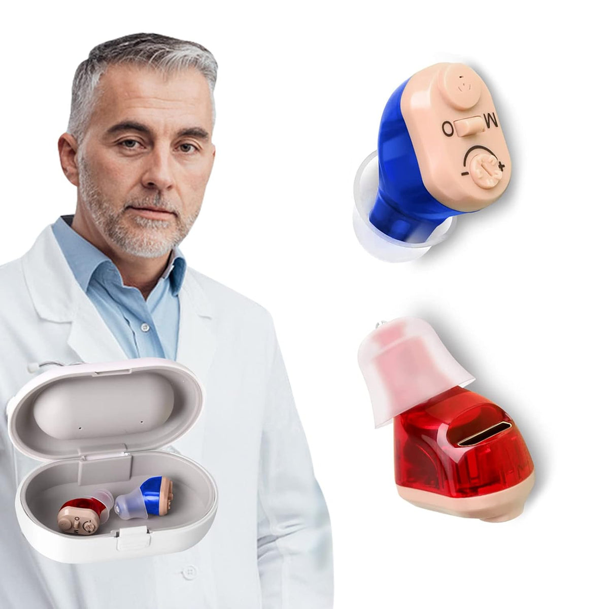 Rechargeable Invisible Hearing Aid 2 Pack M336339